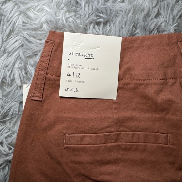 NWT A New Day Cotton Blend High-Rise Straight Leg Pants - Brown Size 4 - Picture 8 of 8